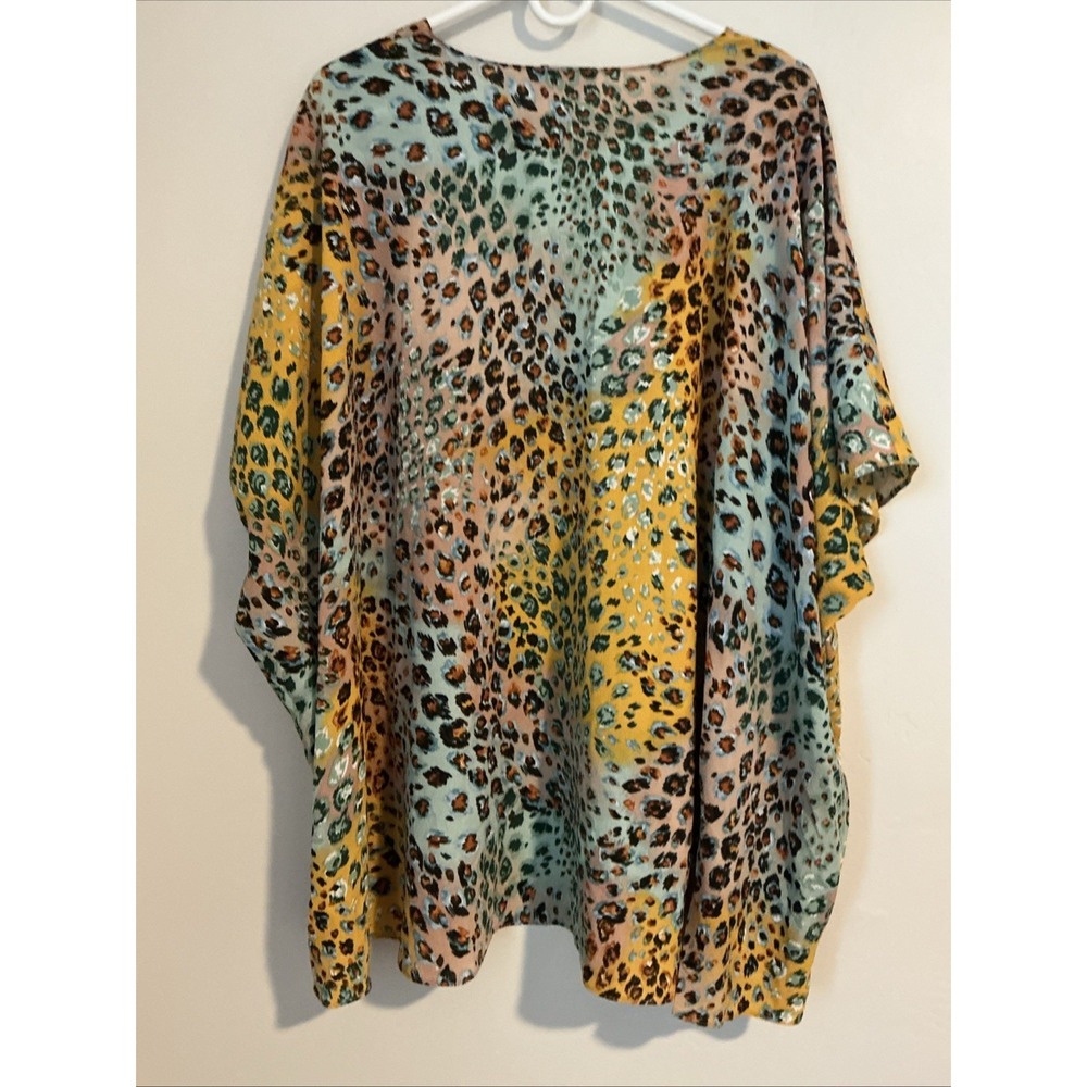 Spin USA Kimono Womens‎ Multicolored Animal Print Short Sleeve One Size - Picture 5 of 7